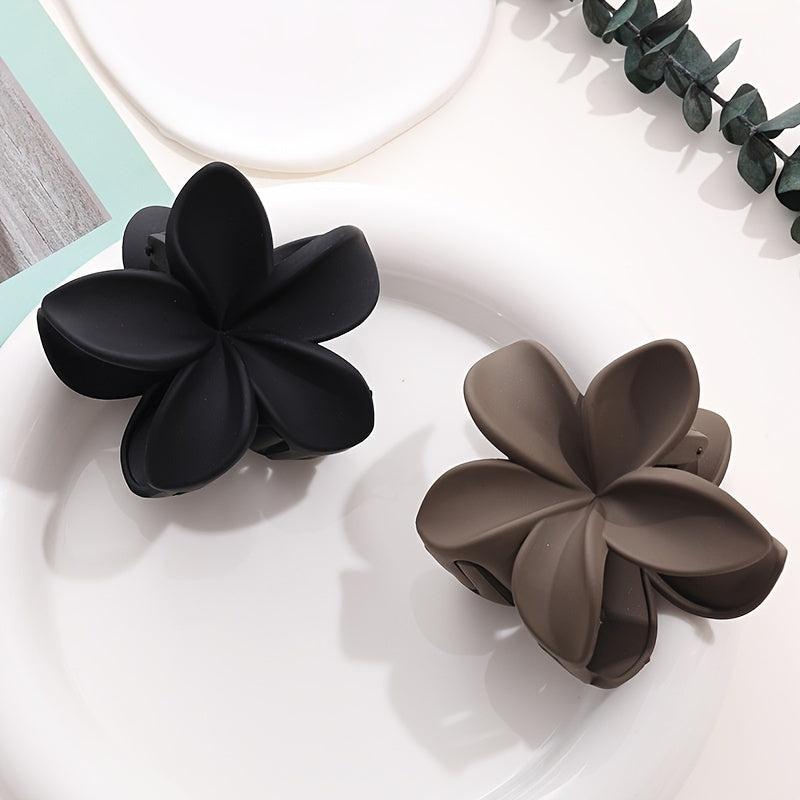 Matte Flower Claw Hair Clips Medium Barrette