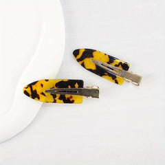 4pcs Tortoiseshell Hair Clips Acetate Retro Duckbill Clip Non Crease Hair Slides