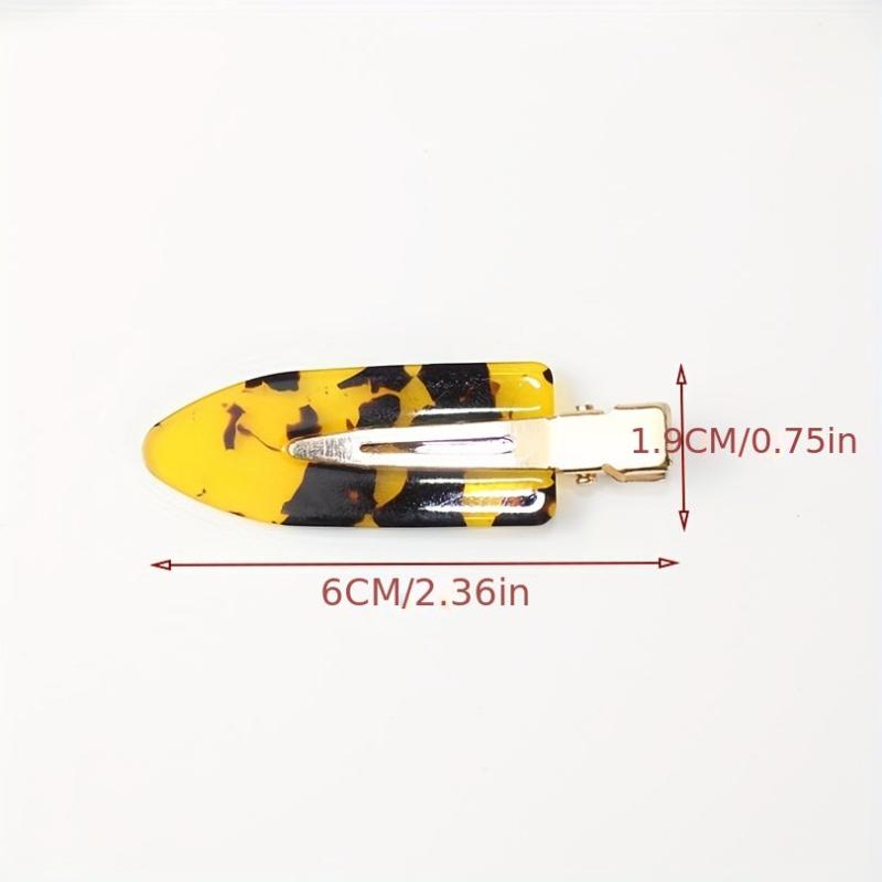 4pcs Tortoiseshell Hair Clips Acetate Retro Duckbill Clip Non Crease Hair Slides