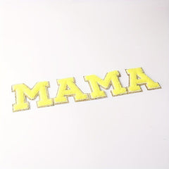 4pcs Iron On English Letters Stickers Towel Patches MAMA Clothes Accessories