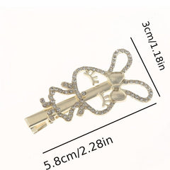Glitter Duck Billed Clip Rhinestone Flower Butterfly Hair Clip