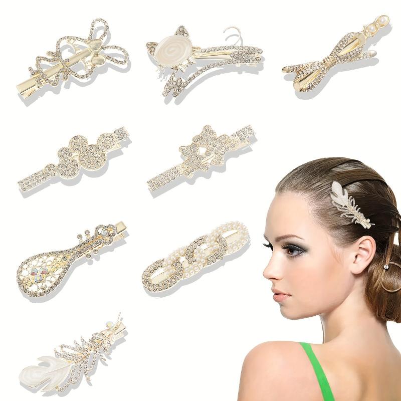 Glitter Duck Billed Clip Rhinestone Flower Butterfly Hair Clip