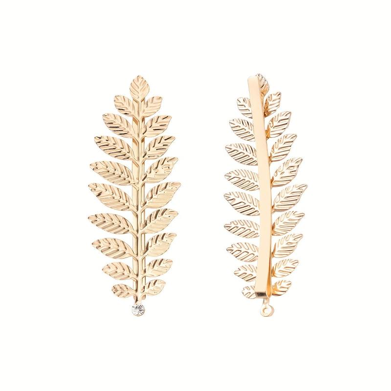 2 Pcs Golden Leaf Hair Clips for Greek Goddess Costumes