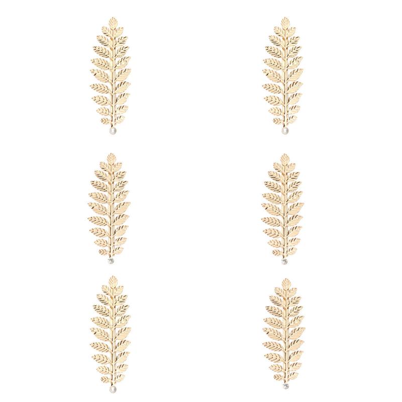2 Pcs Golden Leaf Hair Clips for Greek Goddess Costumes