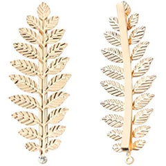2 Pcs Golden Leaf Hair Clips for Greek Goddess Costumes