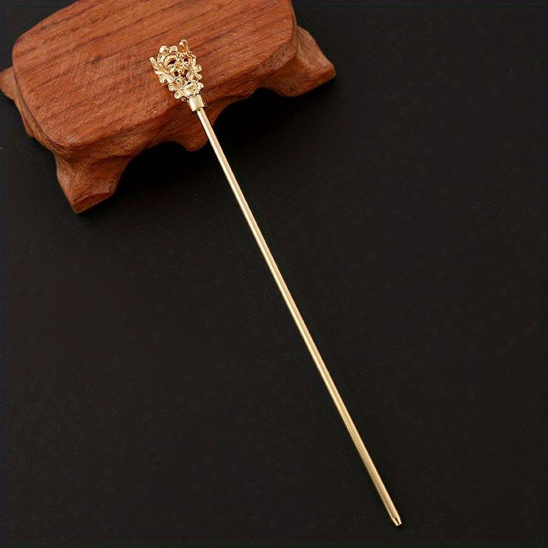 Crown Hair Pin Retro Hair Stick Metal Hair Bun Maker Non Slip Hair Decoration