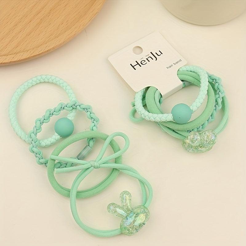 Cartoon Rabbit Hair Tie Female Braided Elastic Band Headwear Hair Accessories