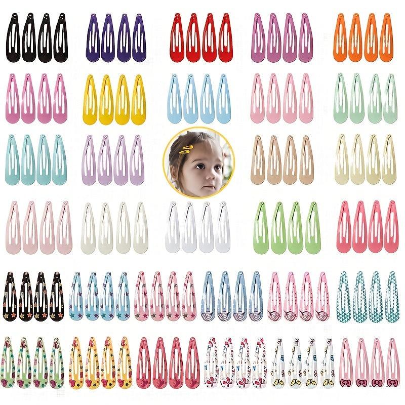 Non Slip Hair Clips For Girls Kids & Teens Metal Snap Barrettes Women