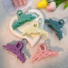Frosted Hair Claw Wheat Ears Shaped Nonslip Shark Claw For Ponytail