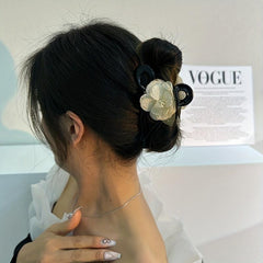 Camellia Flower Decor Hair Clips Non Slip Hair Claw Clip
