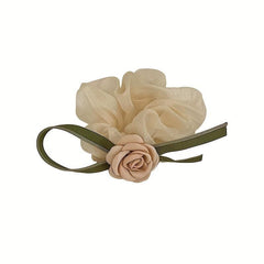 4pcs Ribbon Camellia Scrunchies Hair Ring Hair Tie Hair Accessories