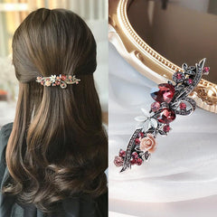 Crystal Flower Hair Clip French Barrette Hair Accessories