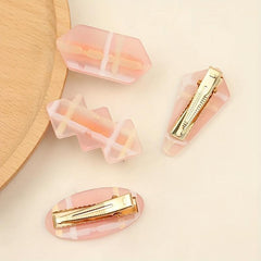 Pink Hair Clip Striped Duck Bill Clip Sweet Hair Accessory for Women Girls