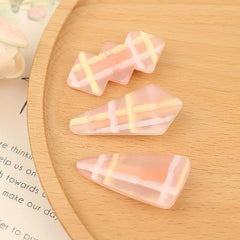 Pink Hair Clip Striped Duck Bill Clip Sweet Hair Accessory for Women Girls