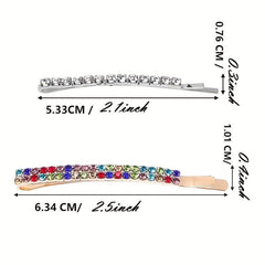 24Pcs Rhinestone Bobby Pin Hair Clip Metal Hairpins Women Girls Hair Accessories