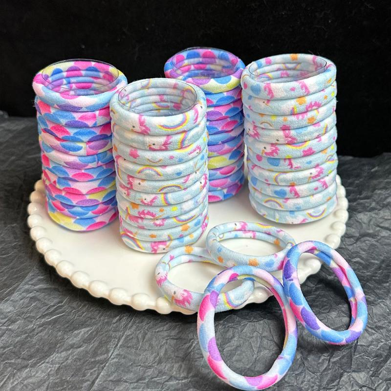 20pcs Unicorn Pattern Hair Tie Elastic Ponytail Holder for Women Girls