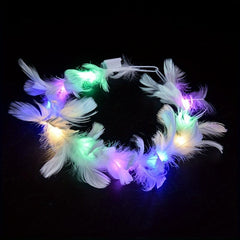 Faux Goose Feather Headband for Wedding Festive Party