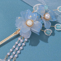 Flower Hairpin Women's Hair Headdress Beaded Tassel Hair Accessories