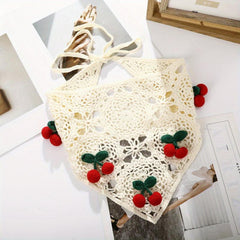 Sunflower Woolen Hair Scarf Triangle Flower Knitted Headband