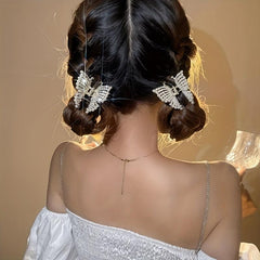 Butterfly Hair Claw Clip Pearl Rhinestone Jaw Clamp Clip