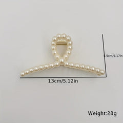 Mermaid Tail Hair Claw Clip Faux Pearl Banana Clip Acrylic Jaw Clamp