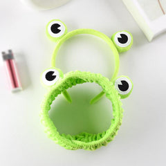 Frog Women's Hair Band Cartoon Animals Hair Hoop Green Elastic Wide Headband
