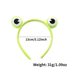 Frog Women's Hair Band Cartoon Animals Hair Hoop Green Elastic Wide Headband