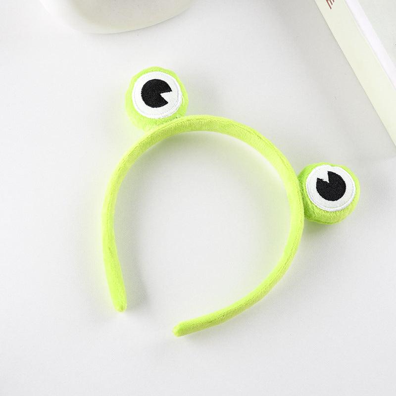 Frog Women's Hair Band Cartoon Animals Hair Hoop Green Elastic Wide Headband