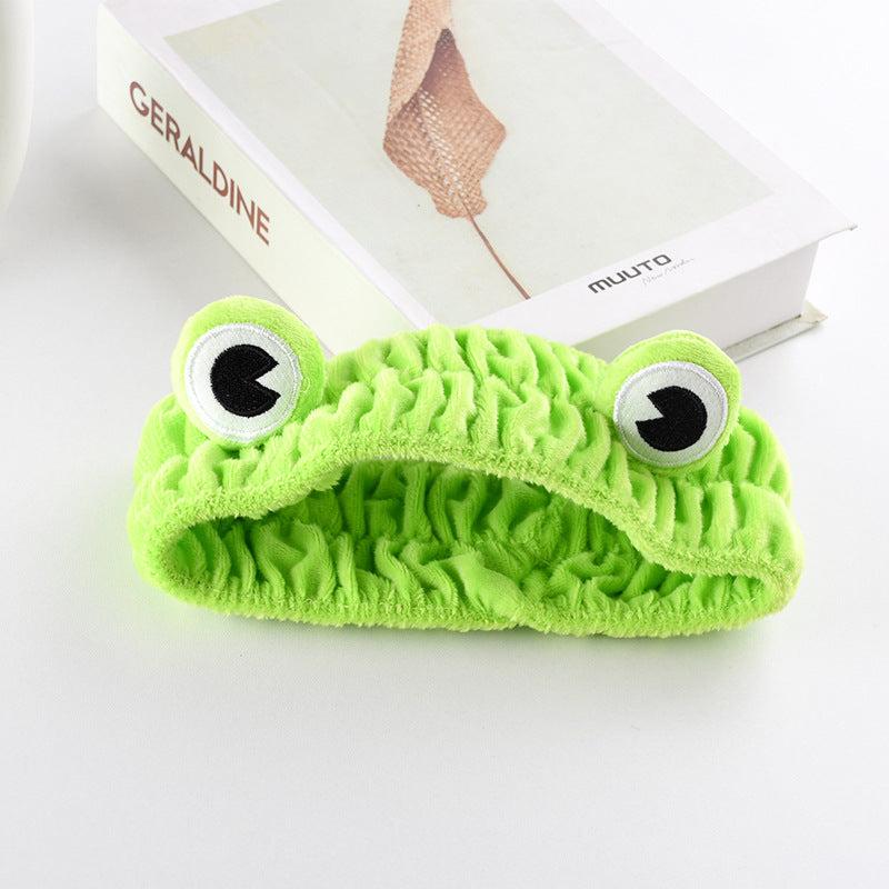 Frog Women's Hair Band Cartoon Animals Hair Hoop Green Elastic Wide Headband