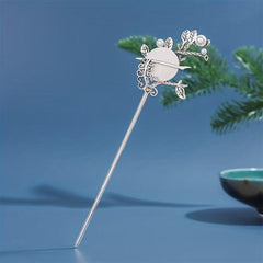 Moon Hairpin Chinese Style Faux Pearl Hair Stick Cheongsam Accessories