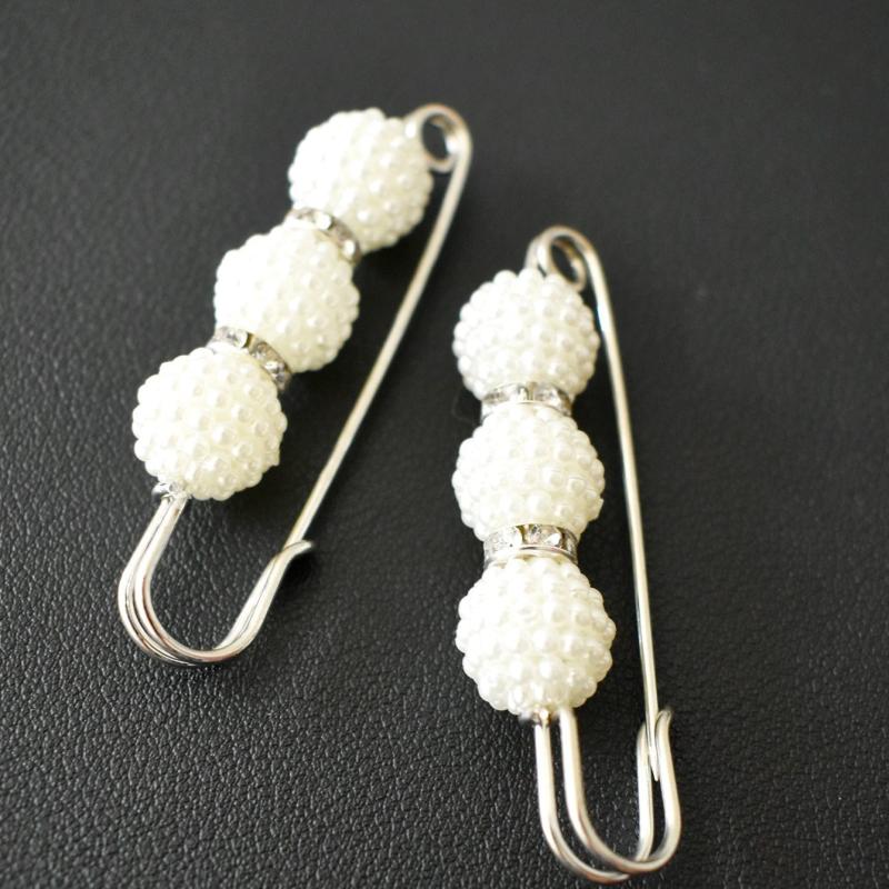 Pearl Brooch Metal Buckle Waist Pin Women Accessories