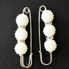 Pearl Brooch Metal Buckle Waist Pin Women Accessories