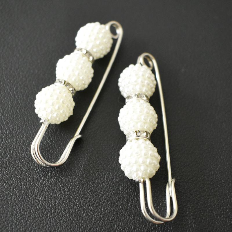 Pearl Brooch Metal Buckle Waist Pin Women Accessories