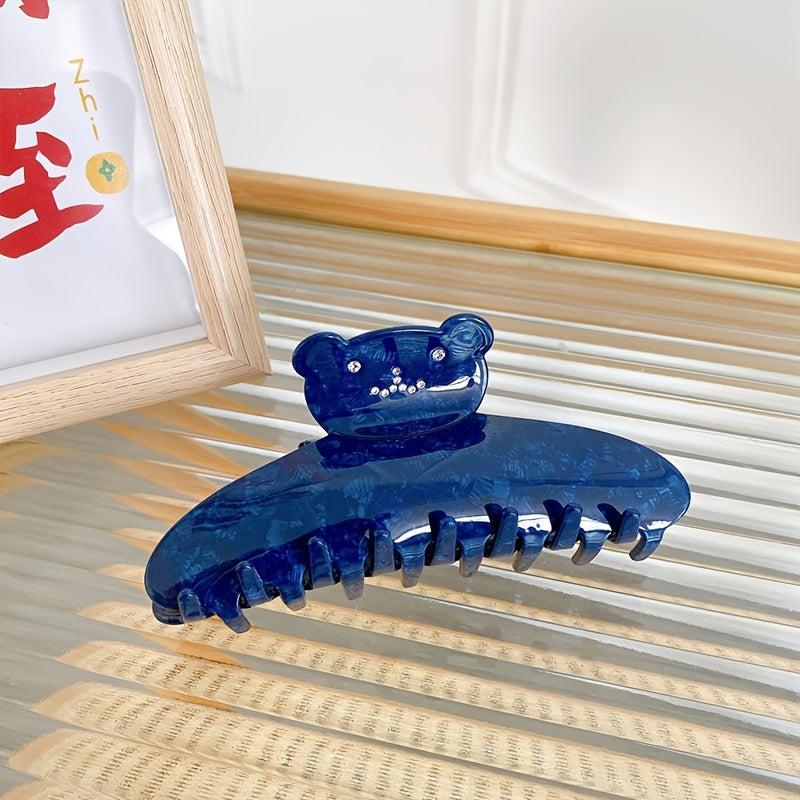 Acetate Rhinestone Bear Hair Claw Clip All match Hairpin Hair Accessories