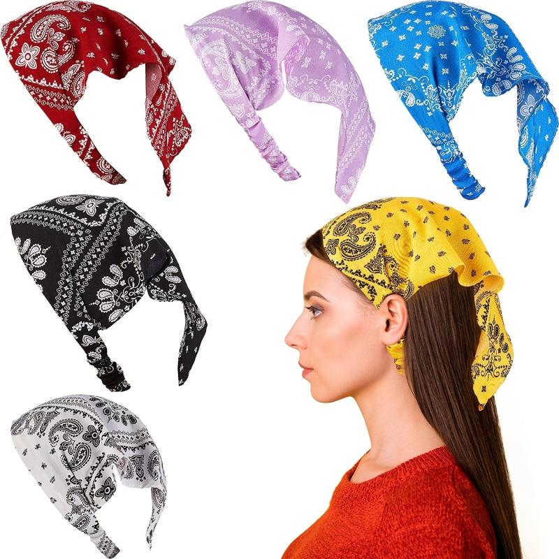 Floral Hair Scarf Bandanas Headbands Elastic Hair Bands Hair Scrunchies