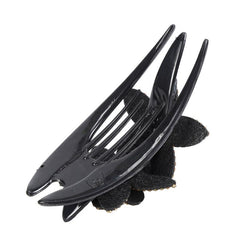 Rhinestone Double Flower Hair Clip Crystal Hair Combs Female Barrette