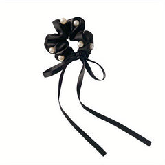 Faux Pearl Scrunchie Hair Tie Solid Hair Rope Head Jewelry
