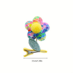 Sequin Flower Hair Clip Baby Girls Hair Clip With Coli Spring Duck Billed Clip