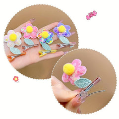 Sequin Flower Hair Clip Baby Girls Hair Clip With Coli Spring Duck Billed Clip