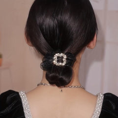Rhinestone Organza Rubber Band Hair Tie Large Scrunchie Hair Accessories