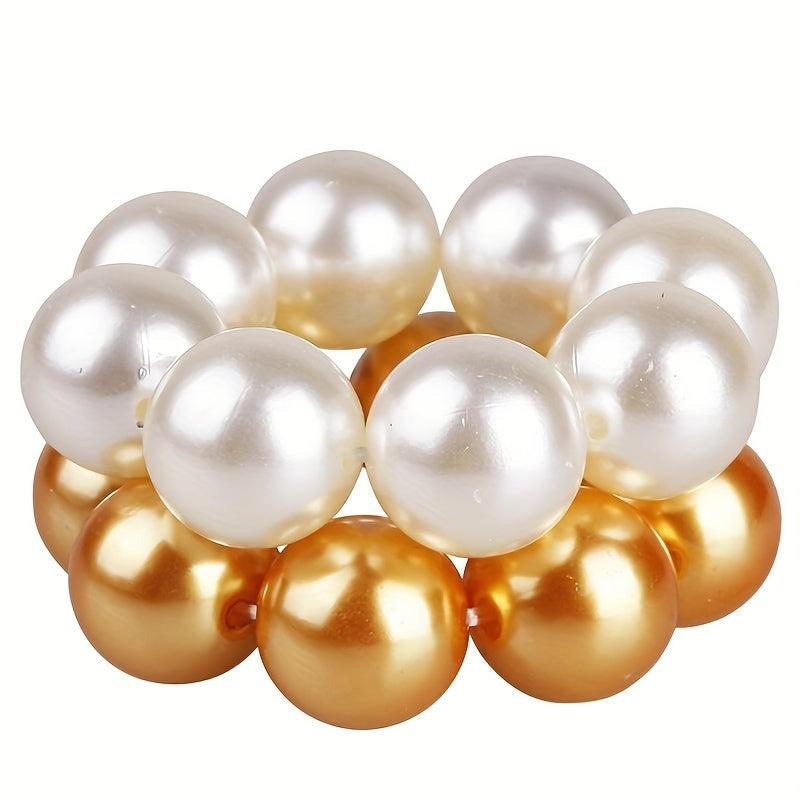 Faux Pearl Hair Tie Ponytail Rope Head Jewelry for Women