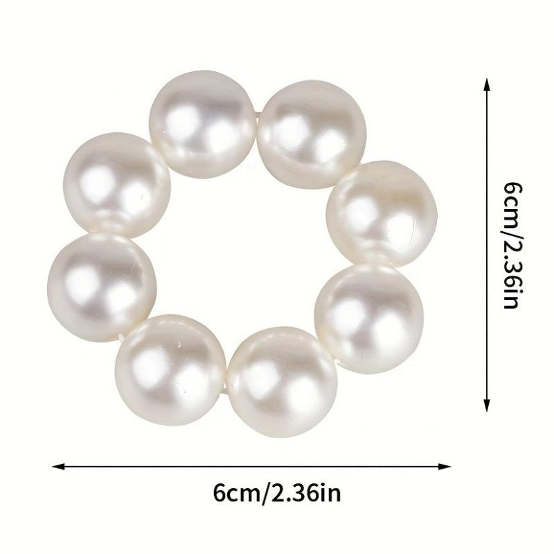Faux Pearl Hair Tie Ponytail Rope Head Jewelry for Women
