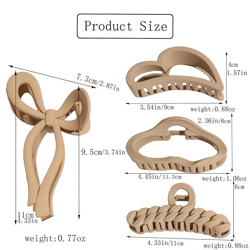 2pcs Matte Bowknot Hair Claw Clip Non Slip Strong Hold Grip Hair Jaw Clip