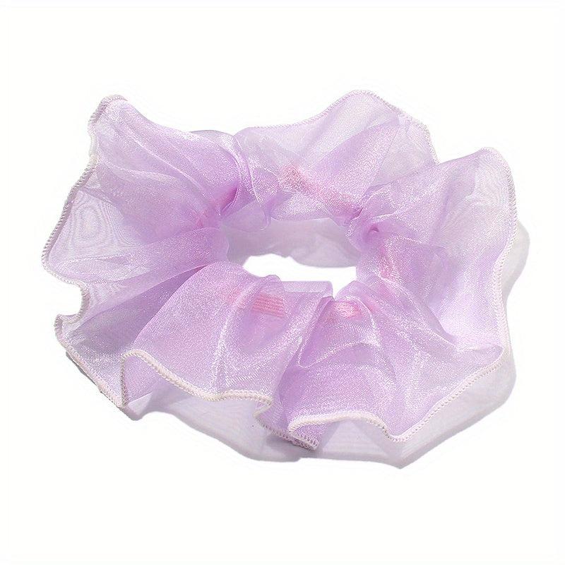 Organza Scrunchies Contrast Brim Hair Tie Sweet Hair Rope Elastic