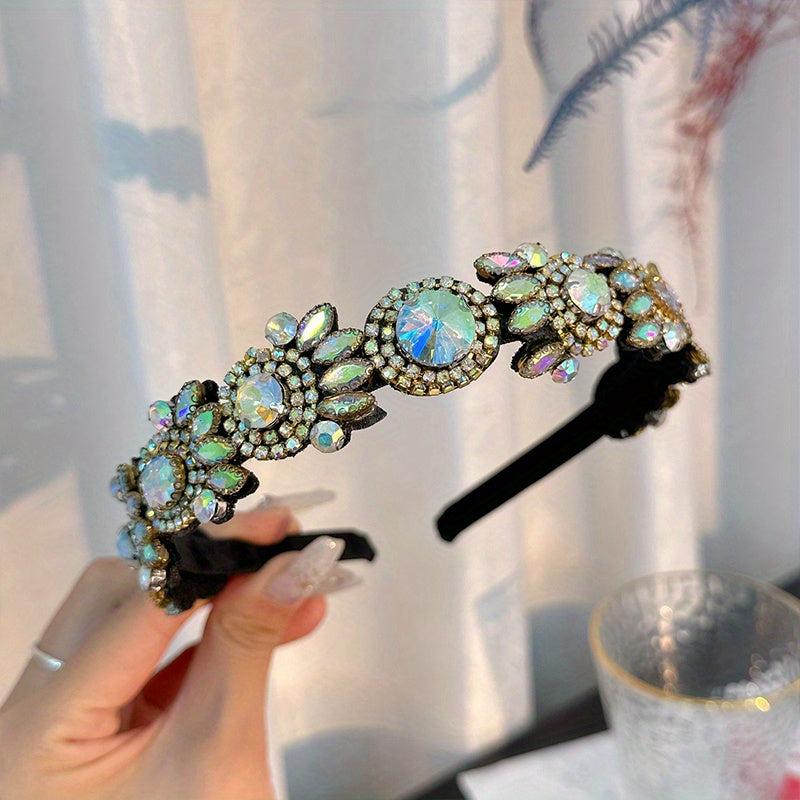 Vintage Crystal Pineapple Headband Rhinestone Headdress Hair Band