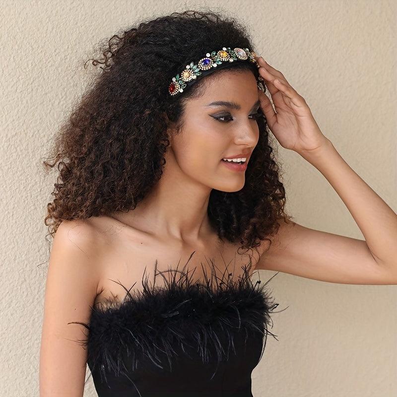 Vintage Crystal Pineapple Headband Rhinestone Headdress Hair Band