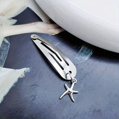 2pcs Y2K Snap Hair Clips Metal Pendant Hair Clips For Girls