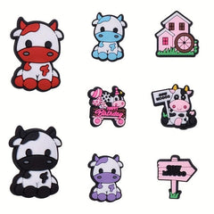 Cow Pattern Rubber Shoe Charm for Clogs Sandals DIY