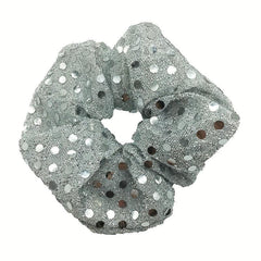 Large Green Sequin Scrunchie Hair Tie Ponytail Holder