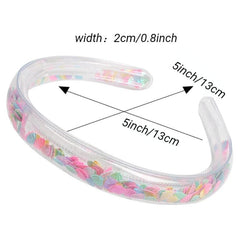 Clear Frame Headband Block Bead Decor Hair Hoop Plastic Hair Accessory